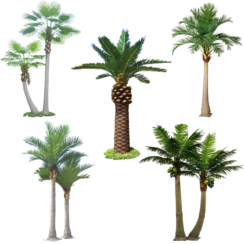 UV Proof Garden Tropical Plants Artificial Big Trees Ornamental Artificial Palm Tree Coconut Outdoor Royal Plastic Palm Trees