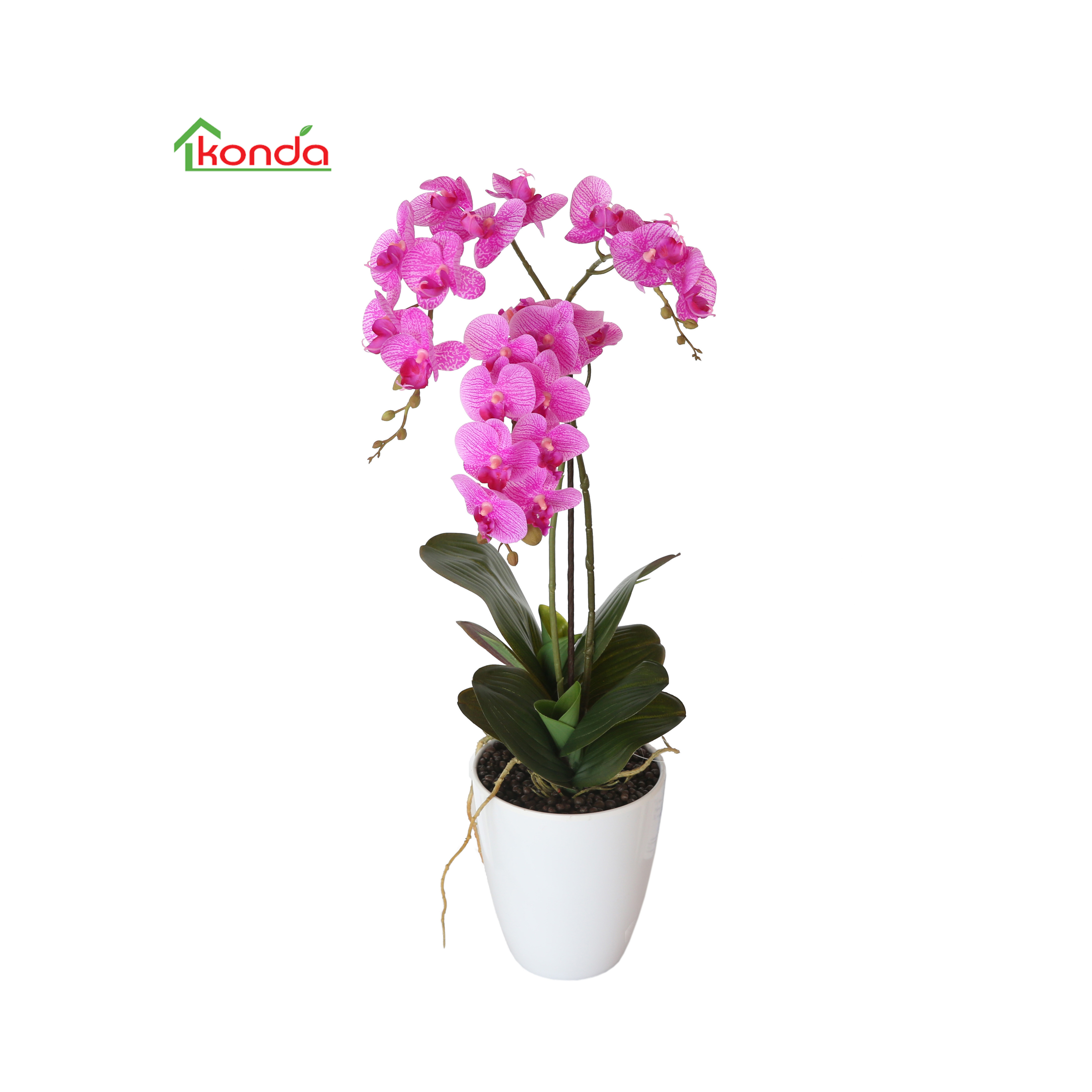 Vivid fake artificial flowers orchid plants vertical garden