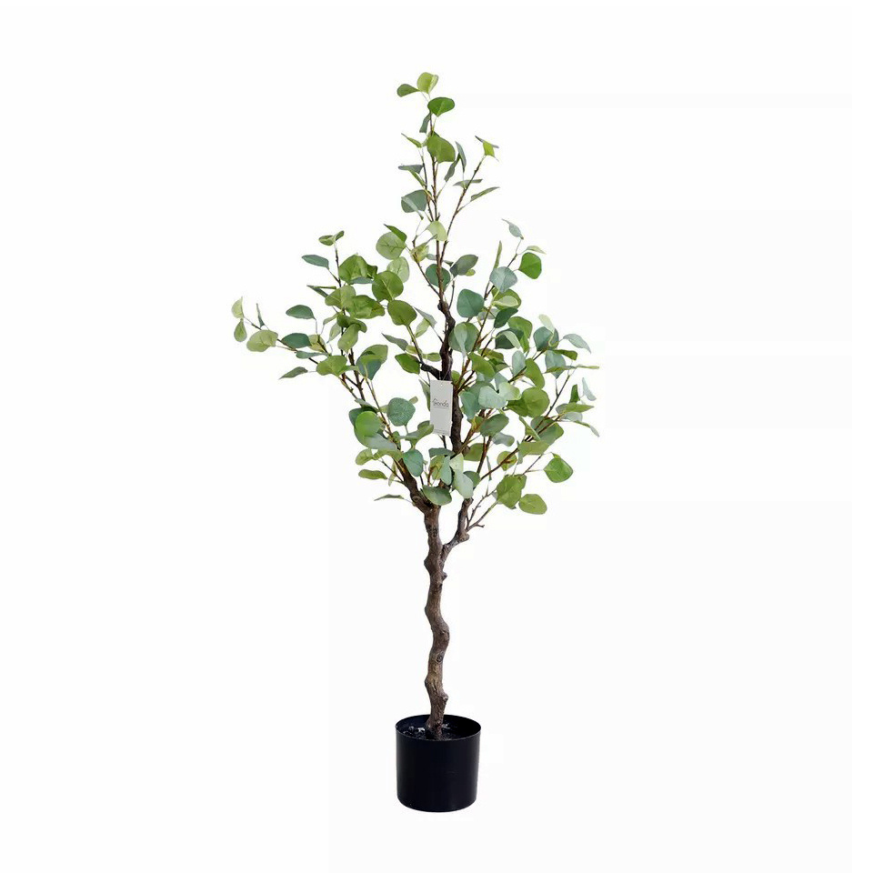 UV Proof preserved eucalyptus leaves tree artificial bonsai plants lifelike artificial eucalyptus tree faux pot plant eucalyptus