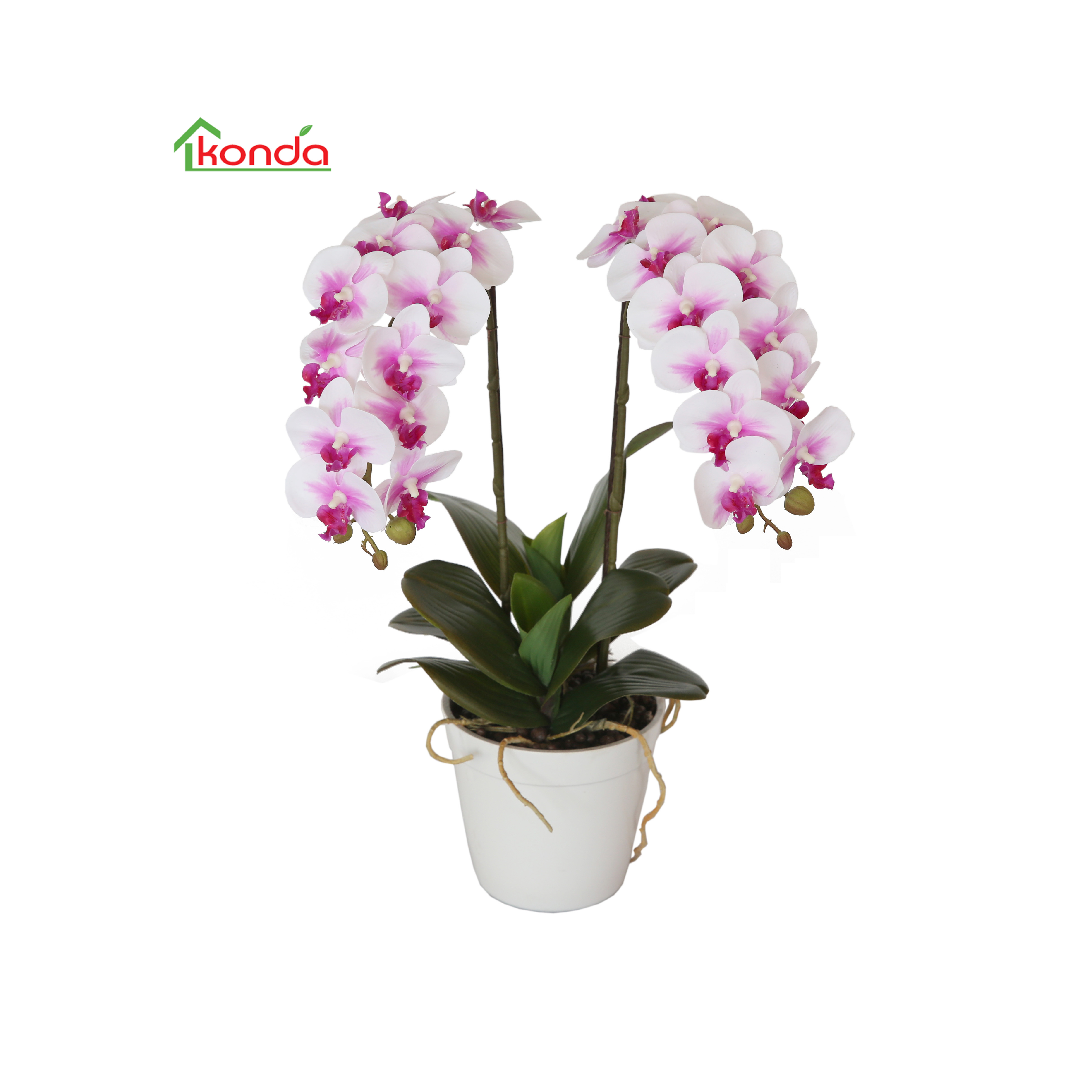 Vivid fake artificial flowers orchid plants vertical garden