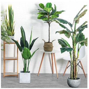 Hot sale Vivid artificial potted plants wholesale UVproof Artificial bonsai plant tree palm banana tree with pot for home decor