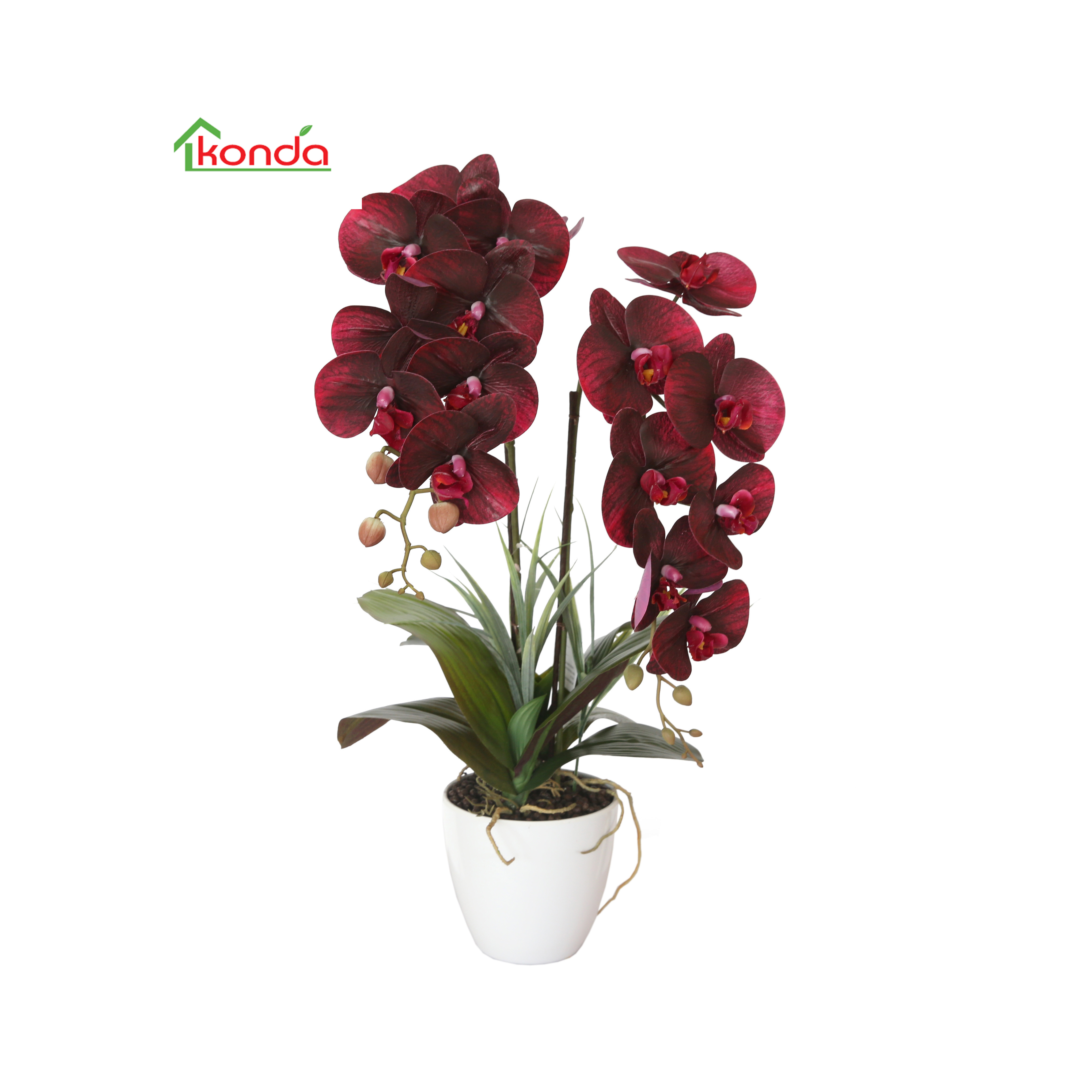 Vivid fake artificial flowers orchid plants vertical garden