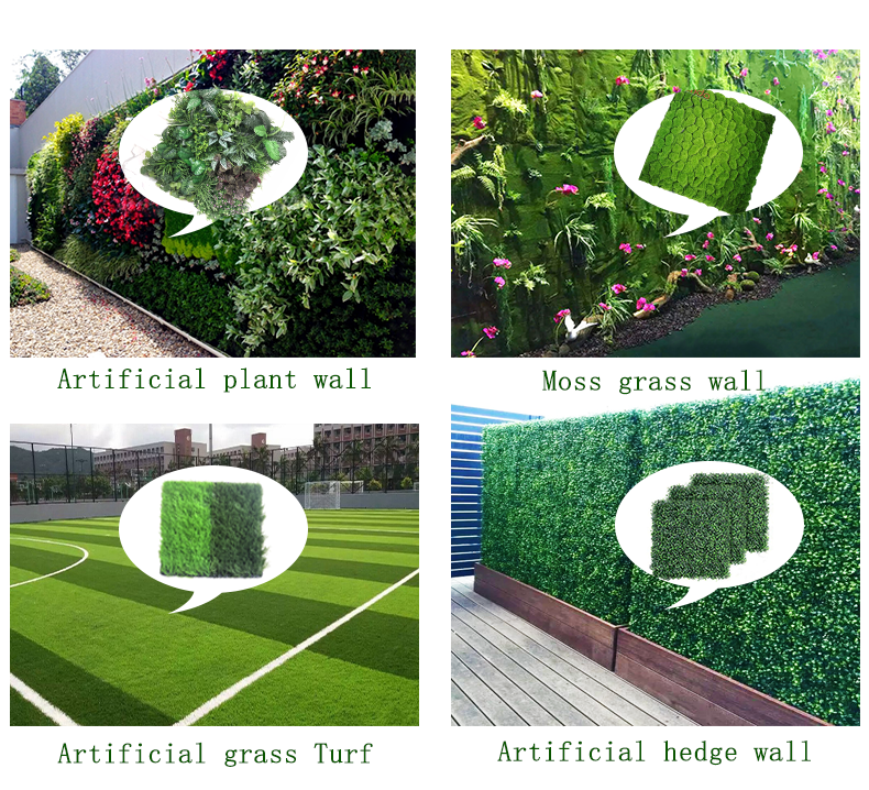 Garden Decor Plastic Fence Factory High Quality Not Fade Outdoor Vertical Garden Green Wall Artificial Green Wall Grass Global