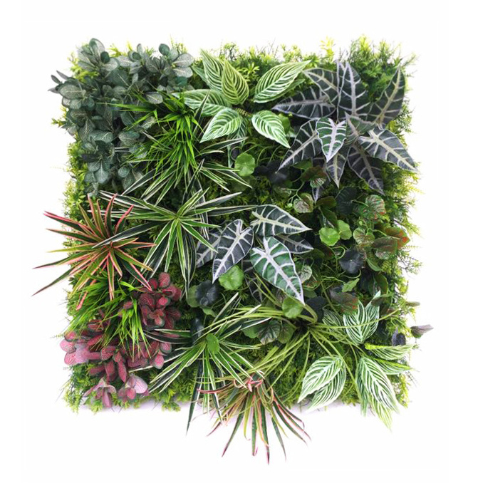 Outdoor Decor Plastic Fake Plant Wall Panels Plastic Grass Wall Backdrop Grass Moss Panels Artificial Green Natural Touch Leaf