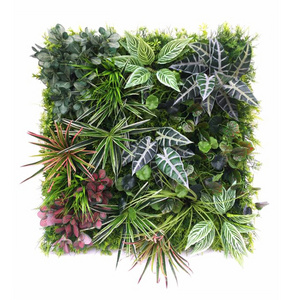 Outdoor Decor Plastic Fake Plant Wall Panels Plastic Grass Wall Backdrop Grass Moss Panels Artificial Green Natural Touch Leaf