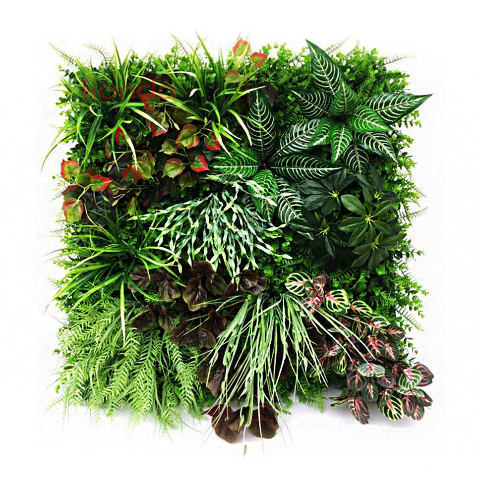 Outdoor Decor Plastic Fake Plant Wall Panels Plastic Grass Wall Backdrop Grass Moss Panels Artificial Green Natural Touch Leaf