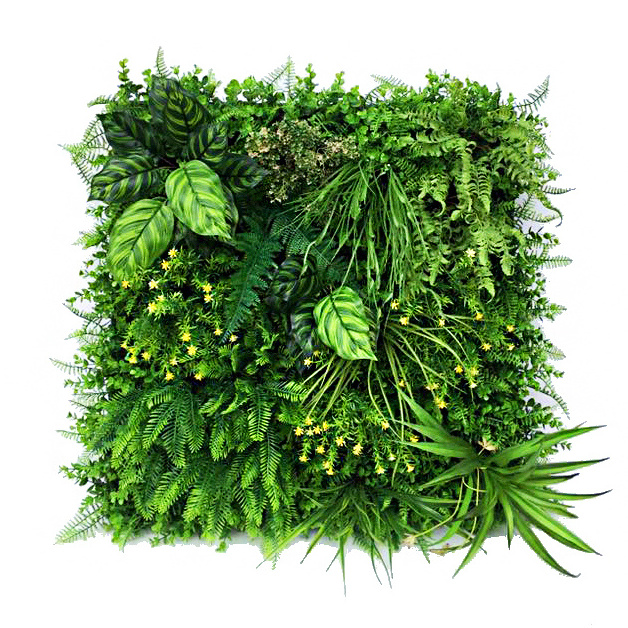 Outdoor Decor Plastic Fake Plant Wall Panels Plastic Grass Wall Backdrop Grass Moss Panels Artificial Green Natural Touch Leaf