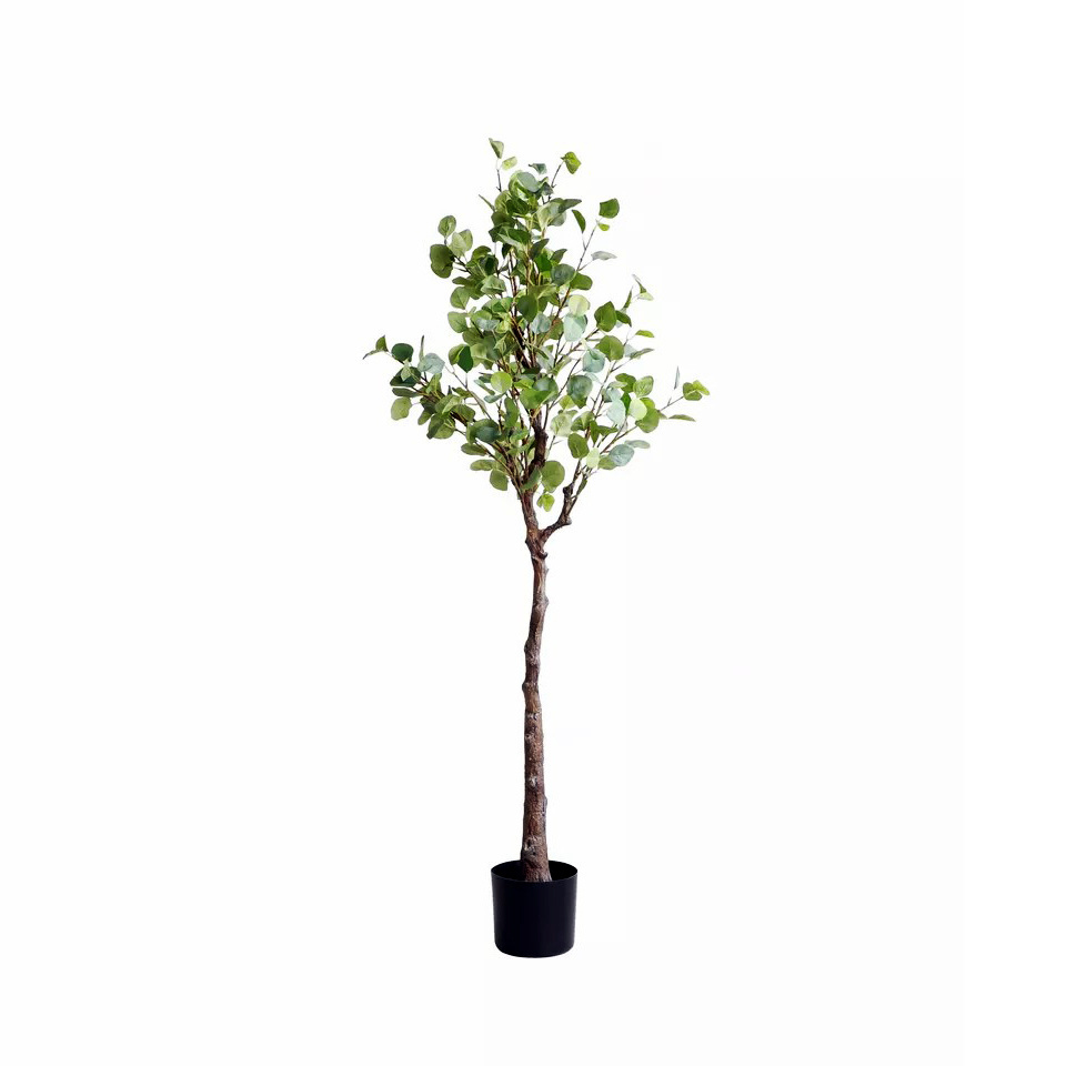 UV Proof preserved eucalyptus leaves tree artificial bonsai plants lifelike artificial eucalyptus tree faux pot plant eucalyptus