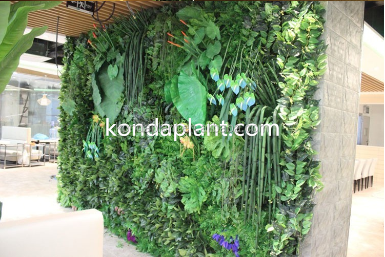 Hot sale plastic plants green wall decorative fake grass wall panel artificial wall plant Vertical Garden Greenery decor