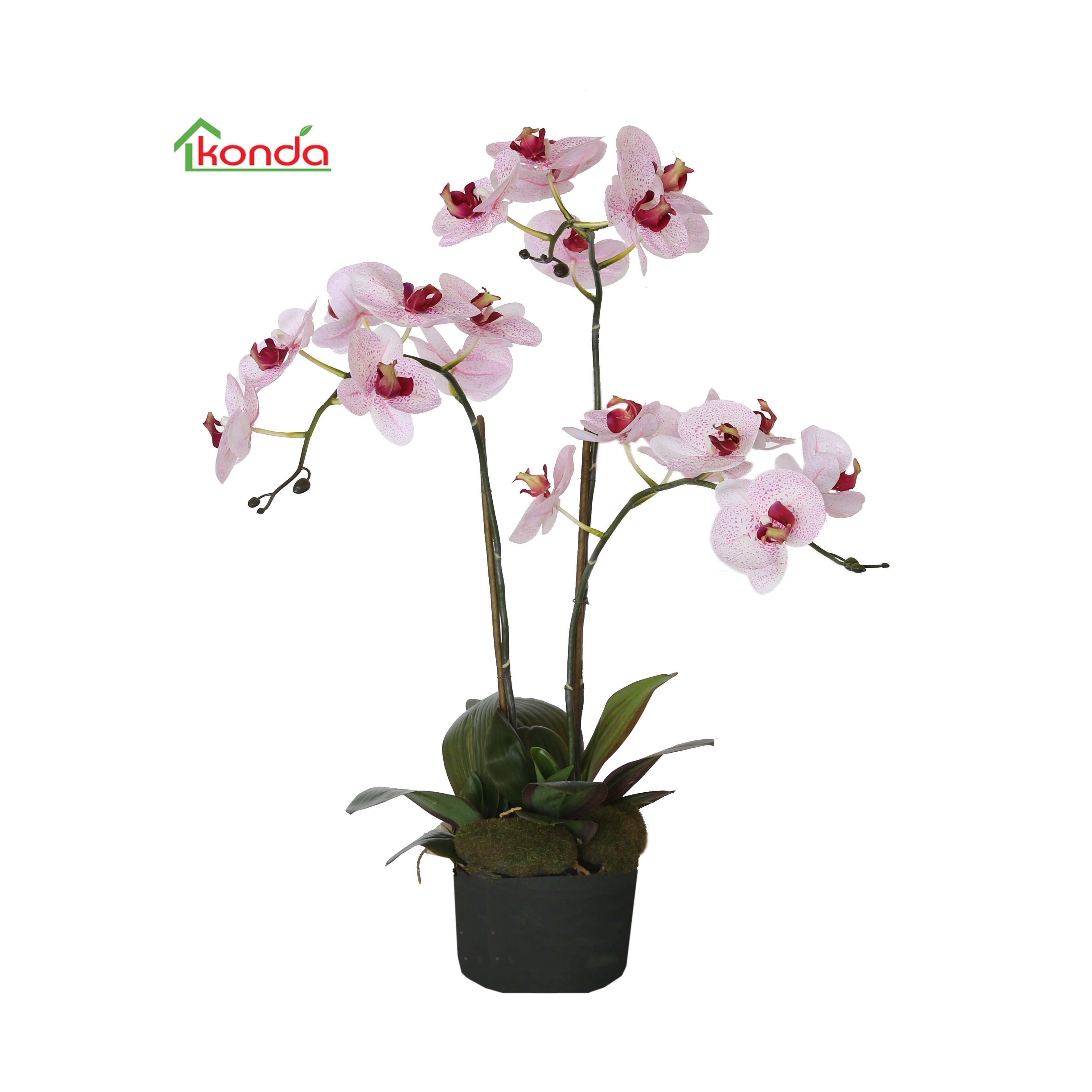 Vivid fake artificial flowers orchid plants vertical garden