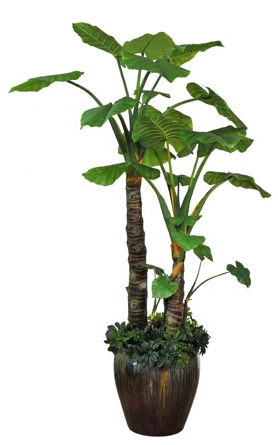 Hot sale Vivid artificial potted plants wholesale UVproof Artificial bonsai plant tree palm banana tree with pot for home decor