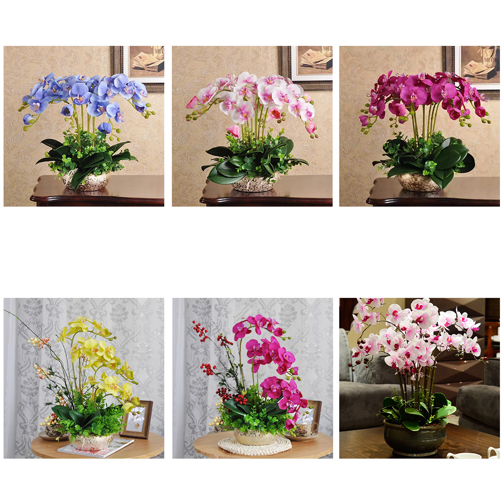 China Factory Wholesale Artificial Flowers Real Touch Home Office Decorations Artificial Butterfly Orchids Bonsai Plastic Flower