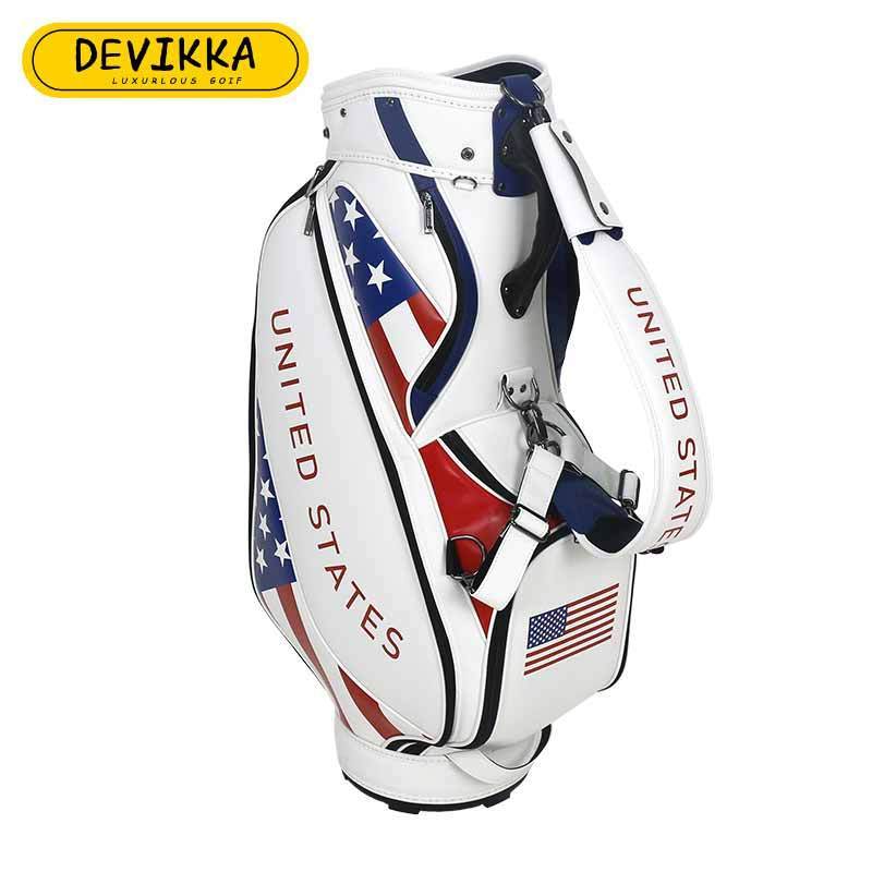 KONDAY  customized logo White pu leather pitch and putt sunday  golf travel bag Golf Staff cart Bag Golf Club bag