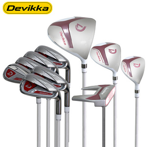 Devikka Hot Selling Custom Logo Best Complete Set Forged Light Weight Accept Sets Universal Golf Clubs for Women Black Rubber