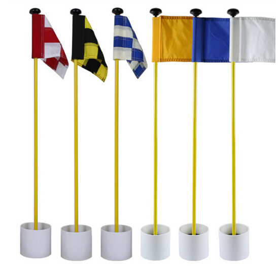 Golf Flag With Golf Hole Cup For Practice Putting Green Set Golf Pole