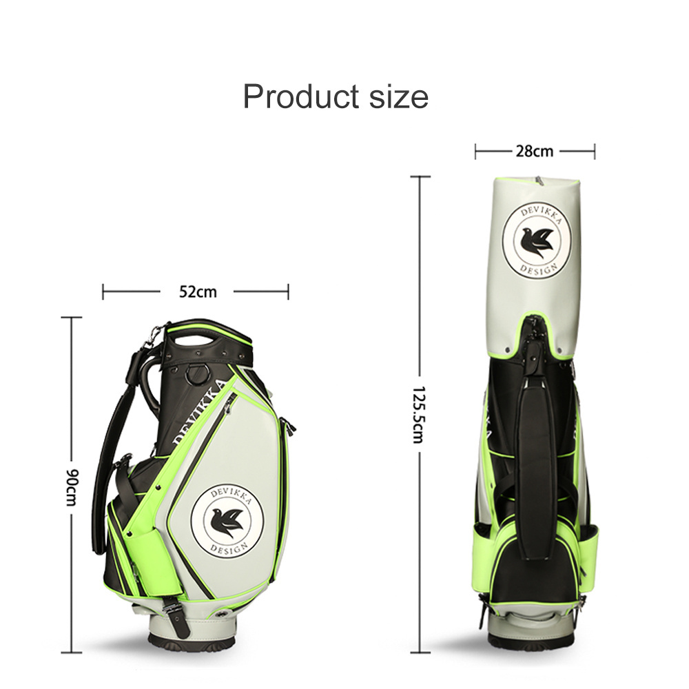 Devikka High Quality Lightweight Custom golfbag Design Material leather golf staff bag tour golf bags for men