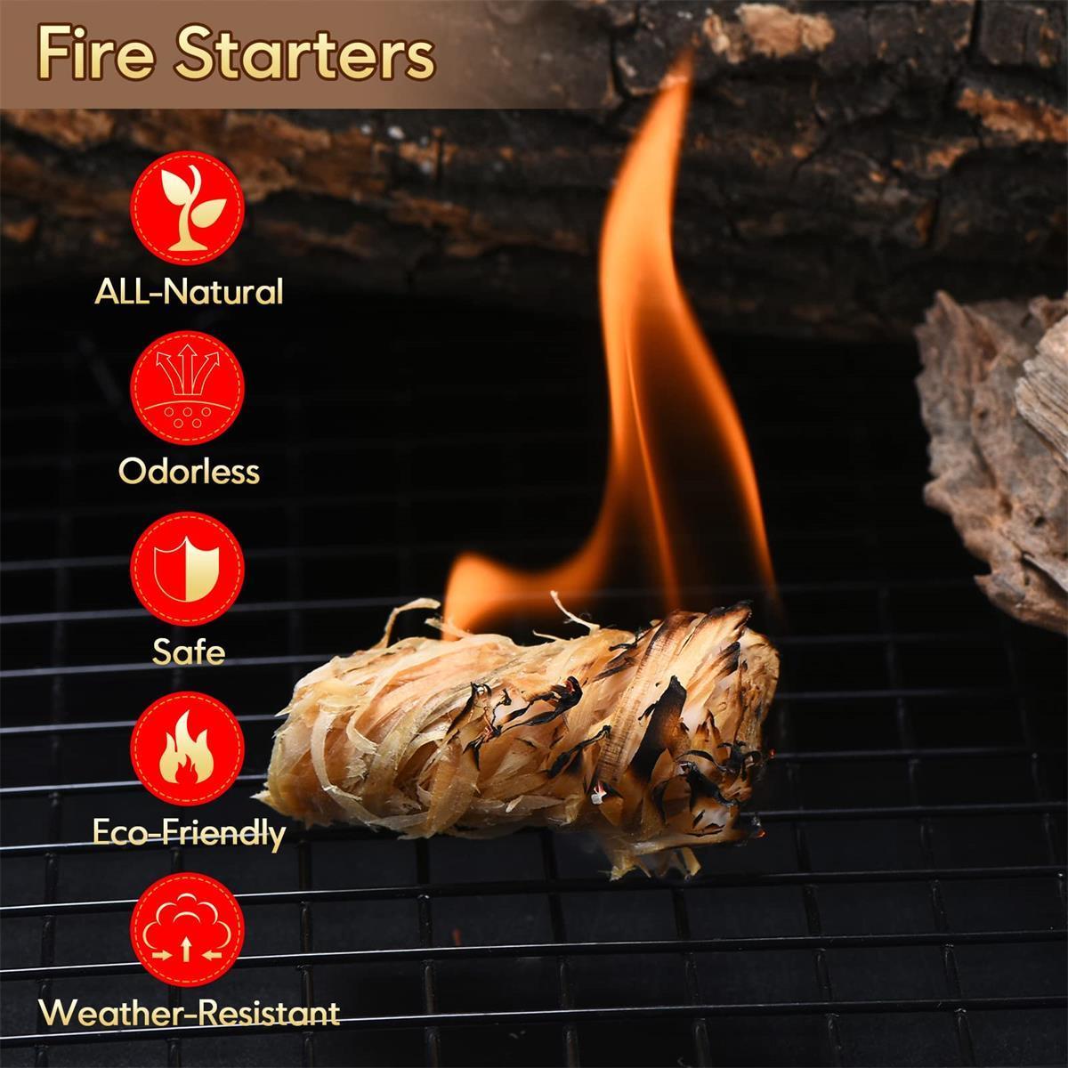 Kongbo Fireplace Lighters Fire Starters Natural Eco Firelighters for BBQ Lighting Fires Camping Barbecue