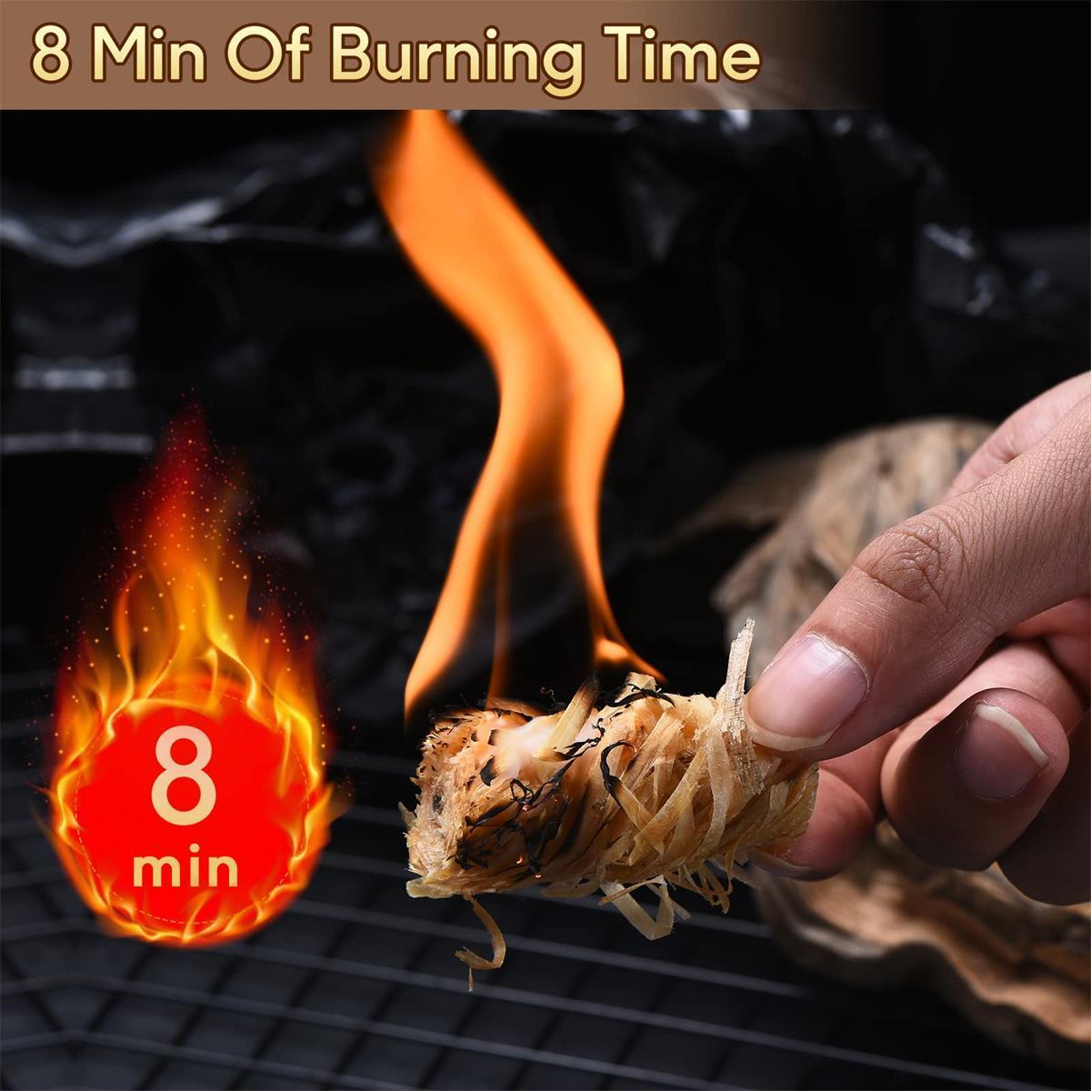 Kongbo Natural Firelighters 200 Value Pack Fire Lighters for Wood Burner Firepit Bbq Pizza Oven Fireplace Barbecue Fire Starter