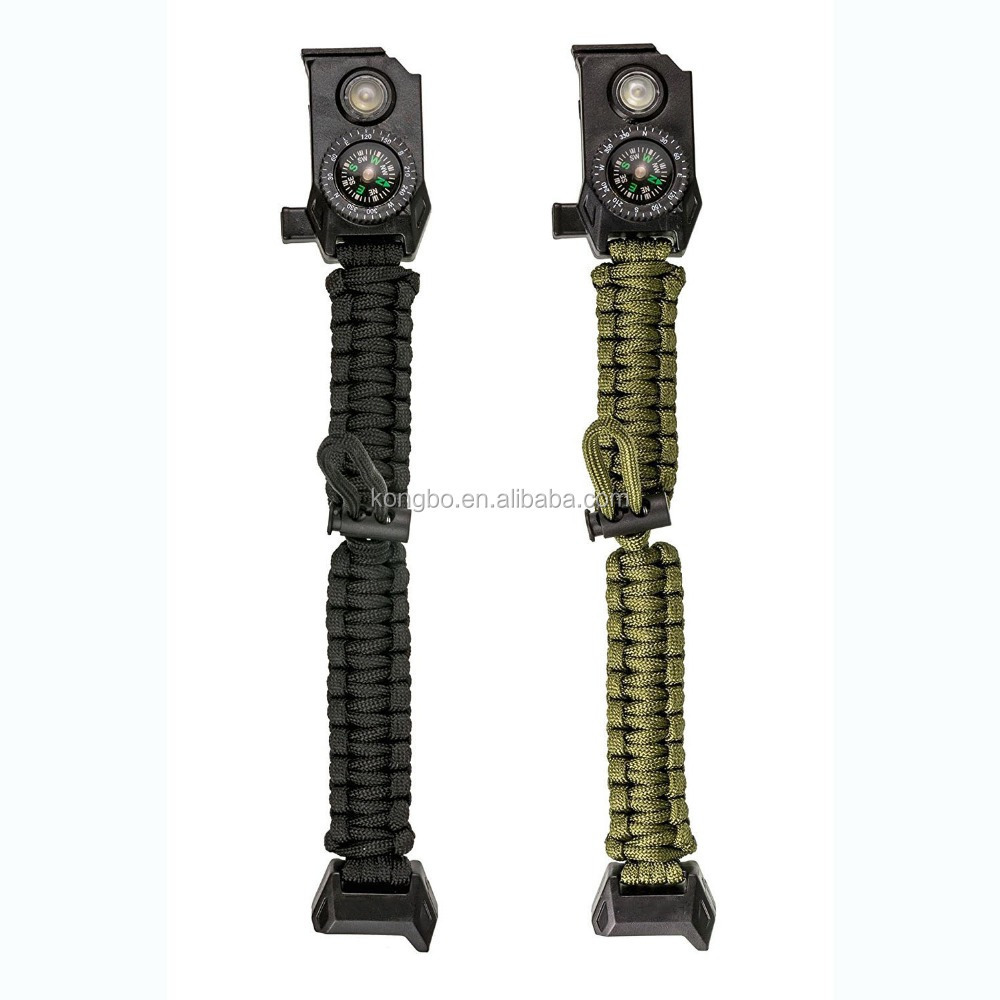 KongBo Outdoor Emergency Adjustable LED Light Survival Paracord Bracelet