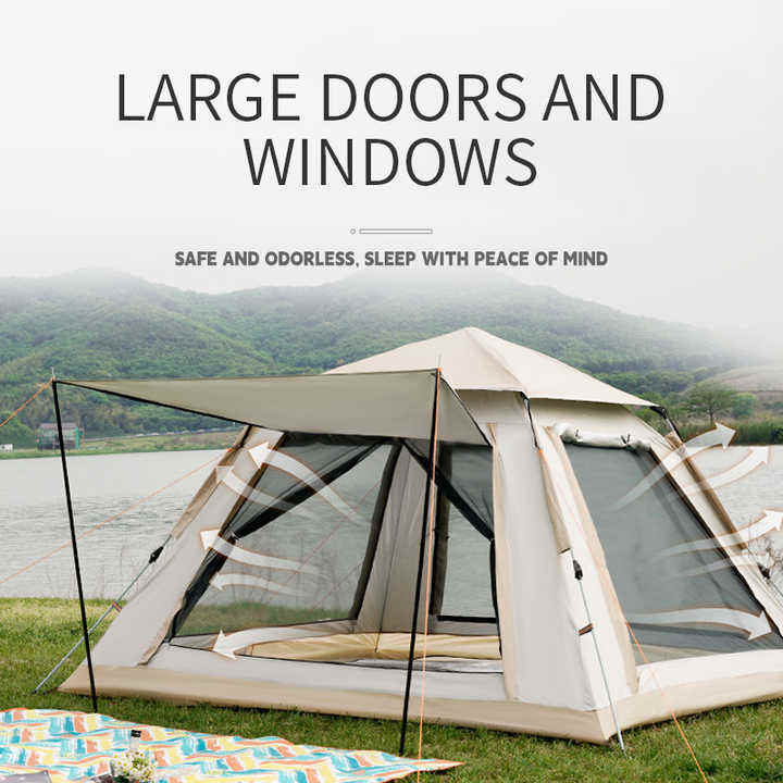 Kongbo Automatic Speed Opening 3-4 Person Tent Lightweight Extra Large Outdoor Waterproof prevention mosquito Camping Tent