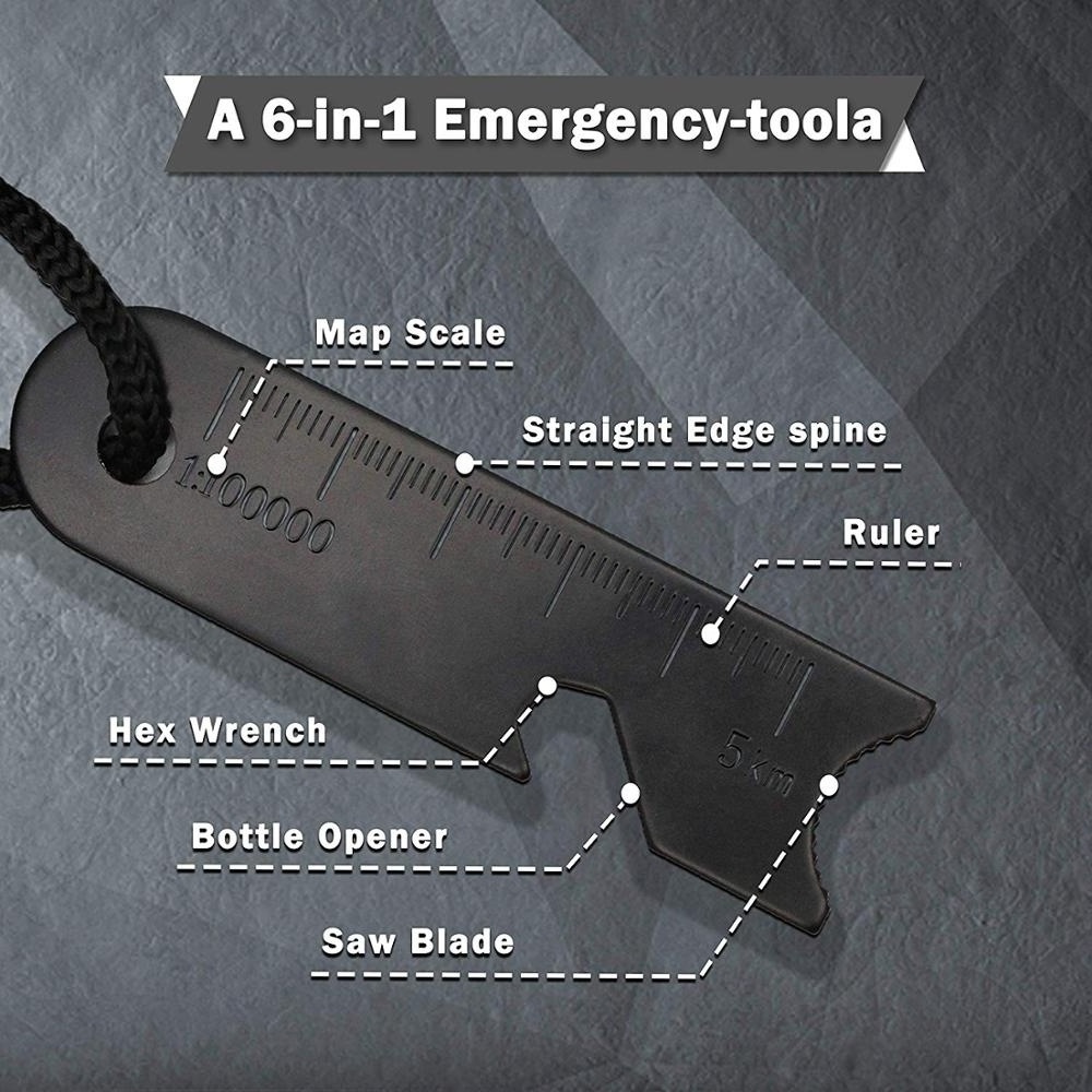 KongBo Emergency Survival Magnesium Fire Starter 6-in-1 Tool with 15000 Strikes for Camping, Hiking and Outdoors