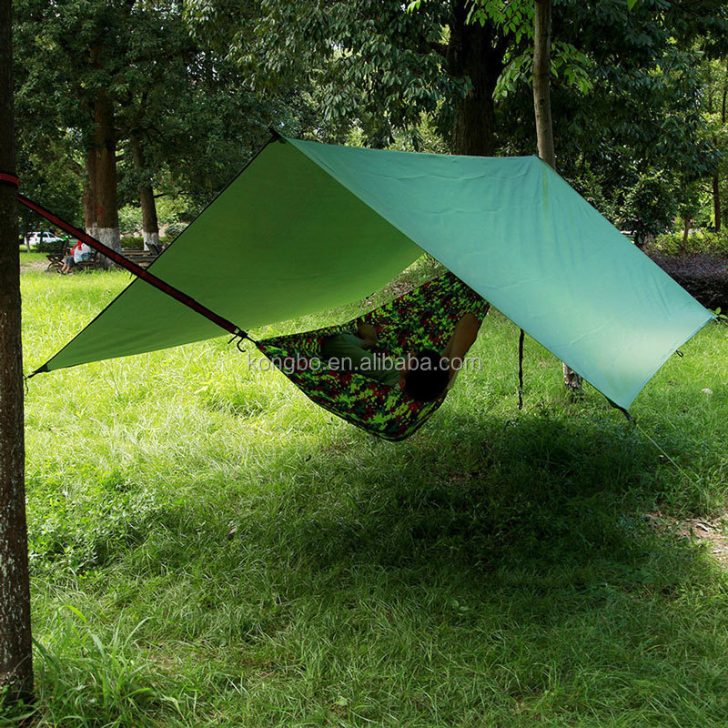 KongBo Outdoor Camping Tent 210T Nylon Ripstop PU 3000 Waterproof Lightweight Hammock Cover Rain Fly Tarp