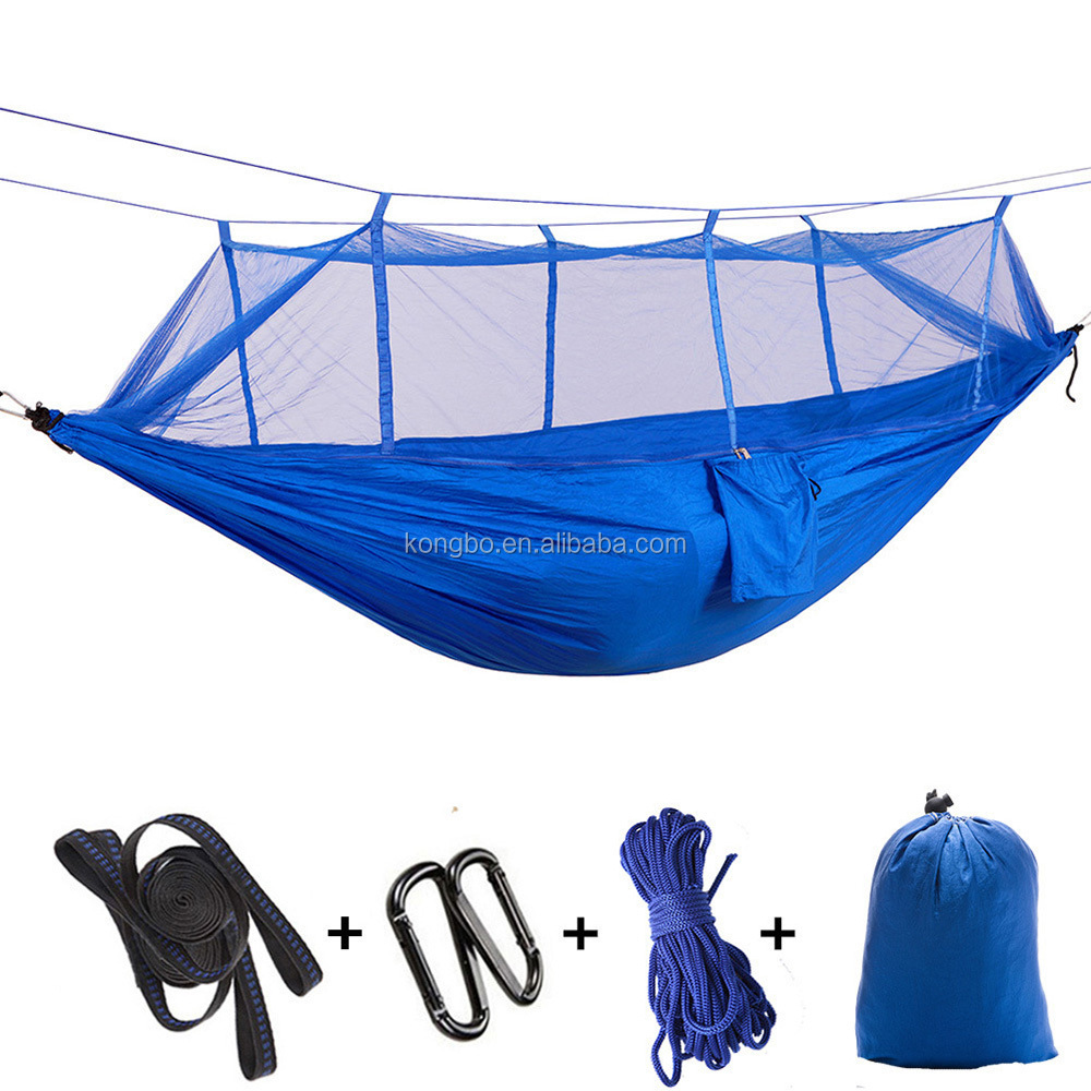 Kongbo Custom cheap china wholesale quilted Camping waterproof printed nylon foldable 3 person Beach hammock with mosquito net