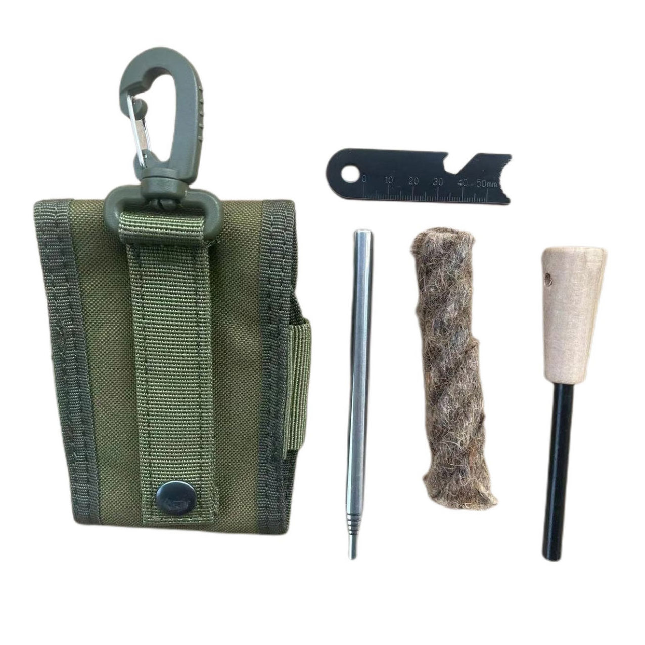 KongBo  Bushcraft Natural Tinder Fire Starter Rod Jute Rope Wax Survival Multi Tool Camping Backpacking Waterproof Hiking Gears