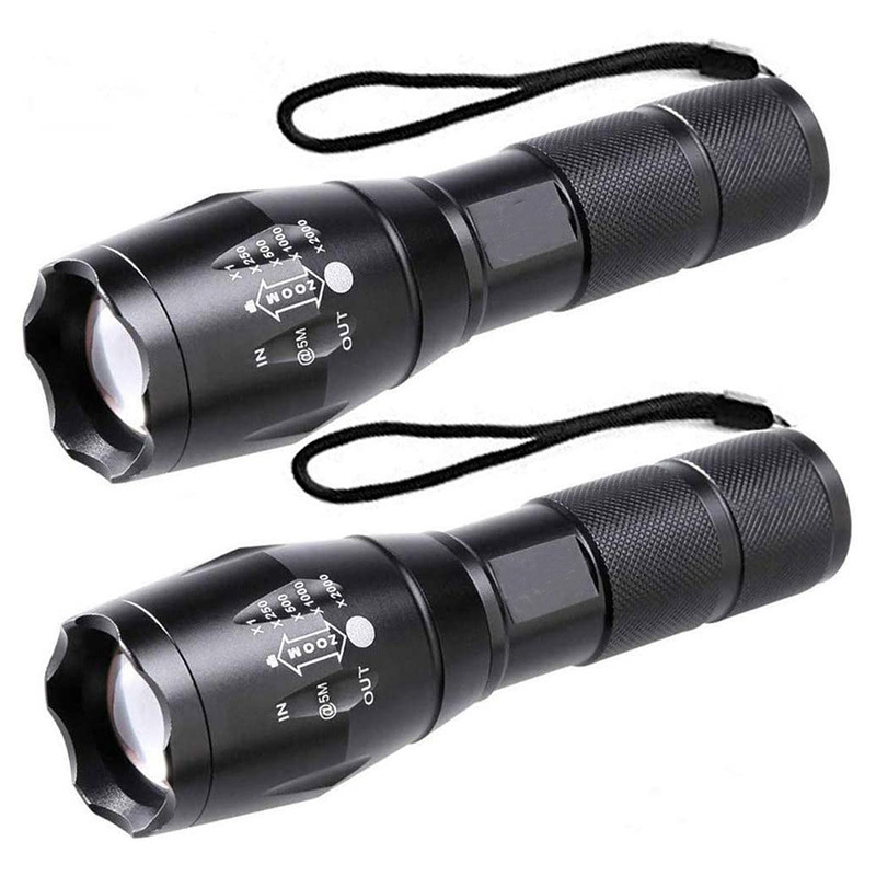 KongBo Outdoor Adjustable Focus Portable Handheld LED Tactical Flashlight With Water Resistant Torch and 5 Light Modes