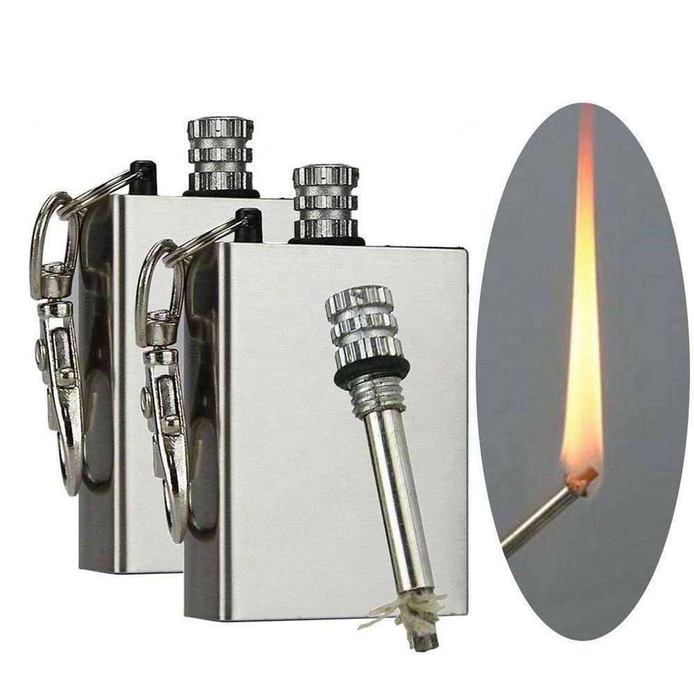 Kongbo ten thousand matches Stainless Steel  Lighter Cigarette Accessories Flint Fire Starter Square Permanent Match