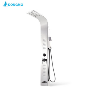 hot sale 304s smart shower panel led thermostatic shower faucet column bathroom faucet exposed thermostatic shower set brass