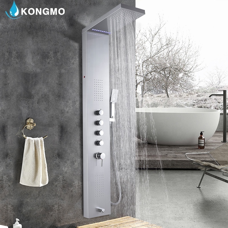 function water control diverter professional 304 Stainless steel shower panels shower column km-8015