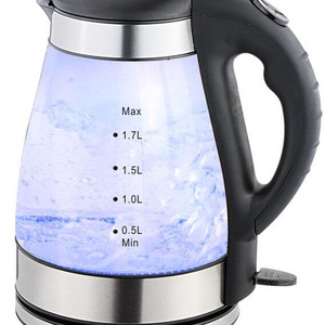 Hot Sell Glass High-Capacity 1.7l Electric Kettle 2200w Led Blue Light