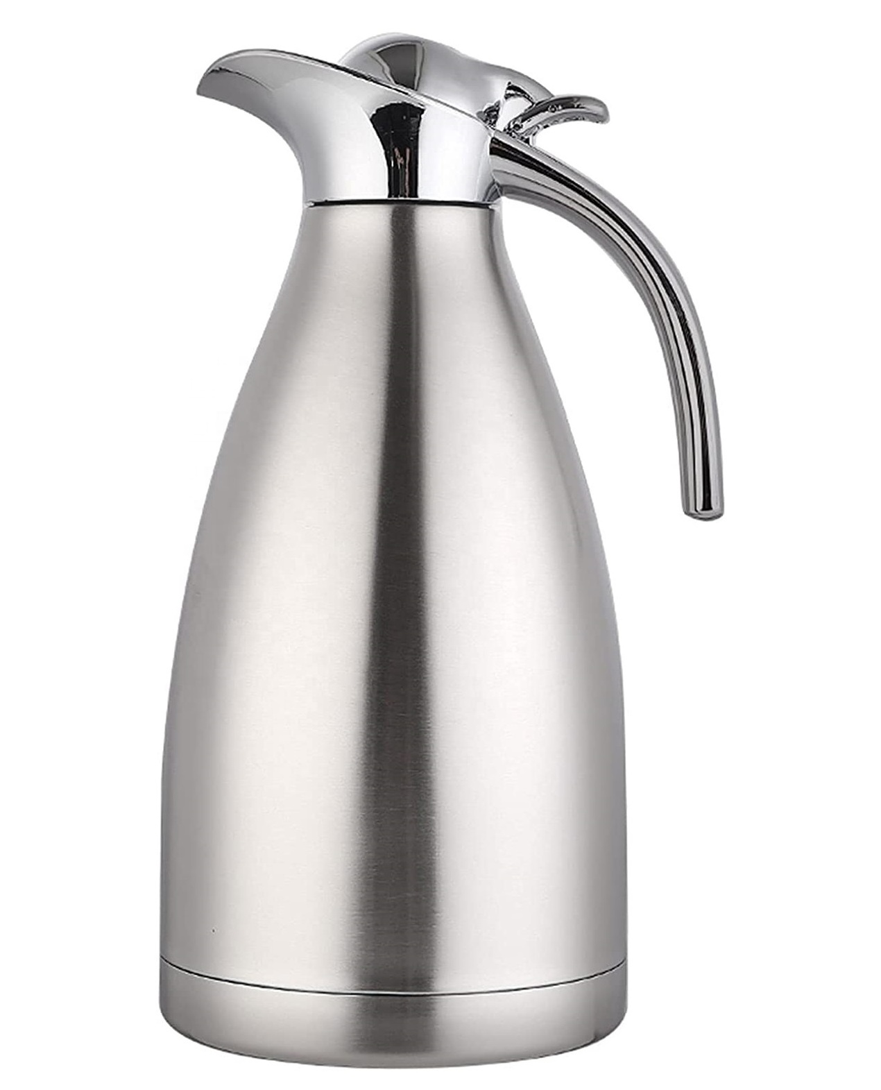 Stainless Steel Thermal Coffee Carafe Double Walled Vacuum Tea Carafe 2 Liter Insulated Coffee Thermos