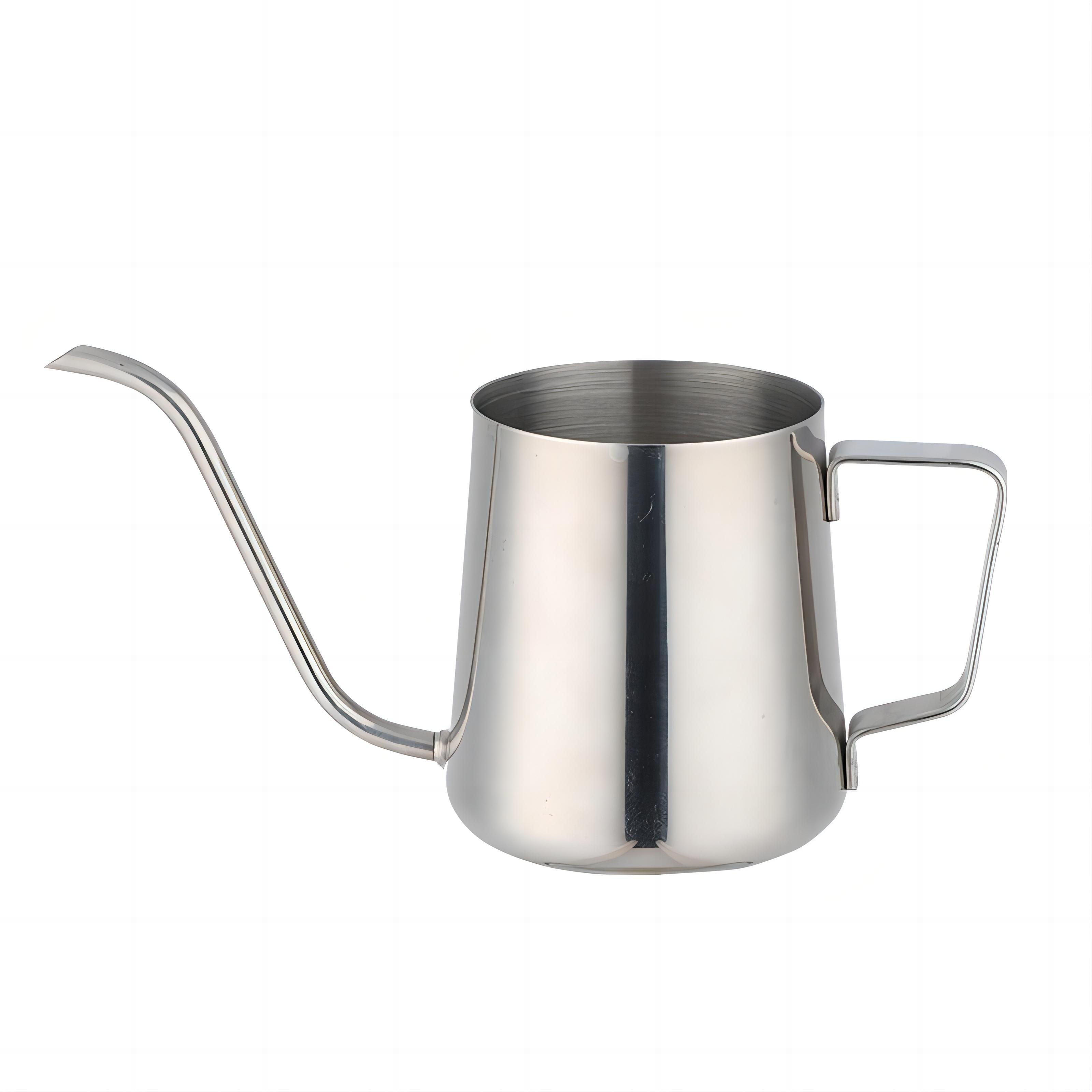 Goose neck hanging ear coffee hand brewer, stainless steel colored coffee pot, used for making coffee and milk tea