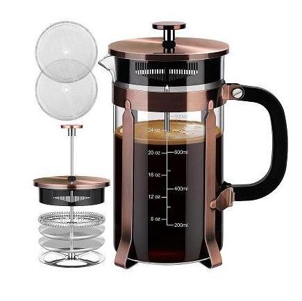 French Press Coffee Maker Stainless Steel Coffee & Tea Sets Iron Sustainable 500pcs Customized Logo Metal