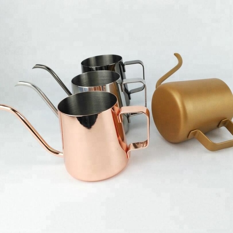 350ml /250ml / 600ml Coating Pour Over Coffee Tea Drip Kettle Stainless Steel Coffee Pot