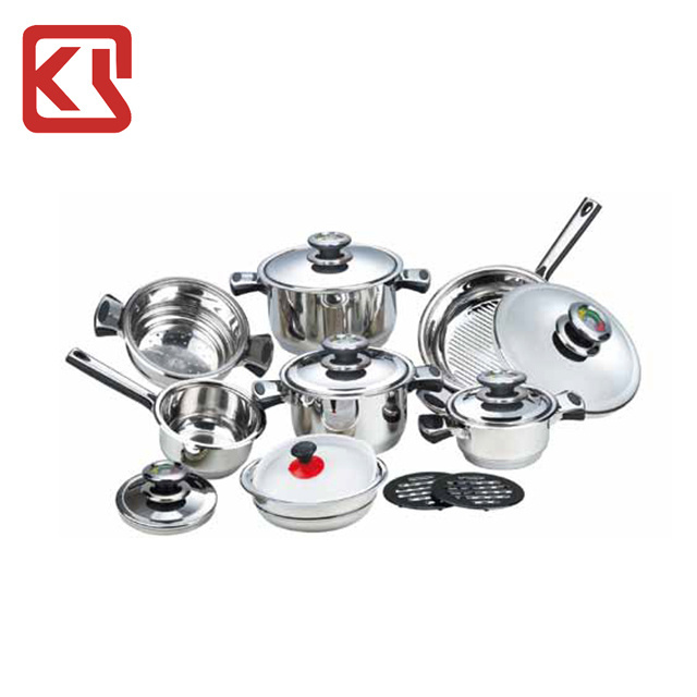 Cooking cookware with nonstick fry pan and kitchen utensils stainless steel cookware set