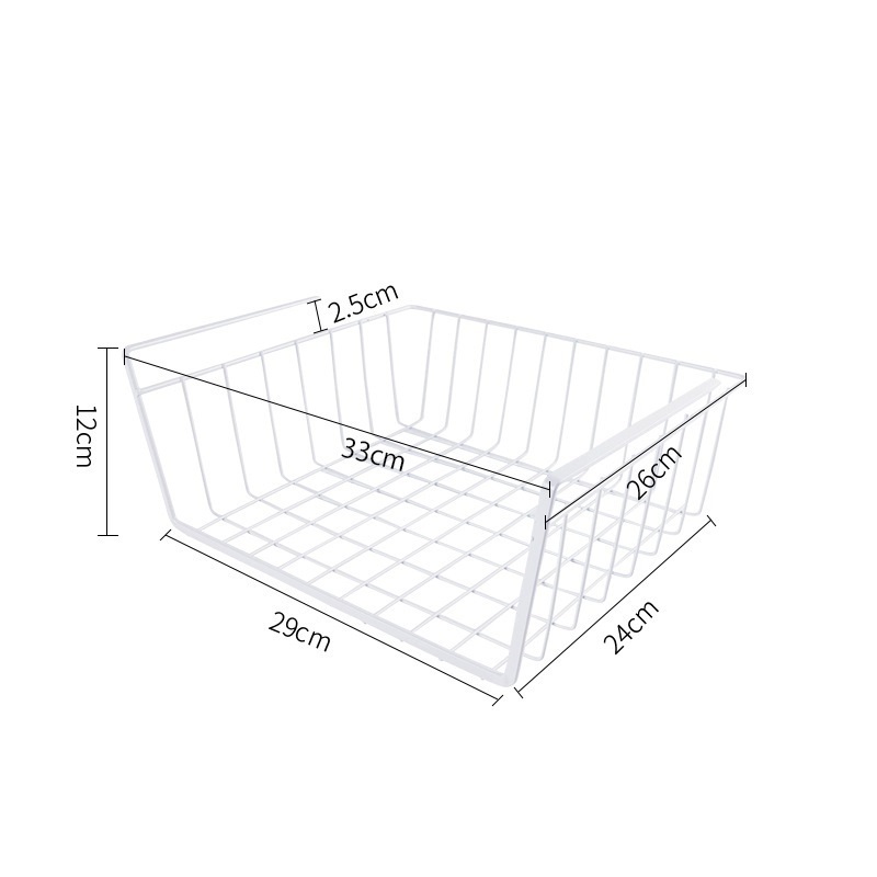 Under Cabinet Shelf Basket Organizer, Metal Wire Rack Hanging Storage Baskets Holds up to 15lbs for Kitchen Pantry