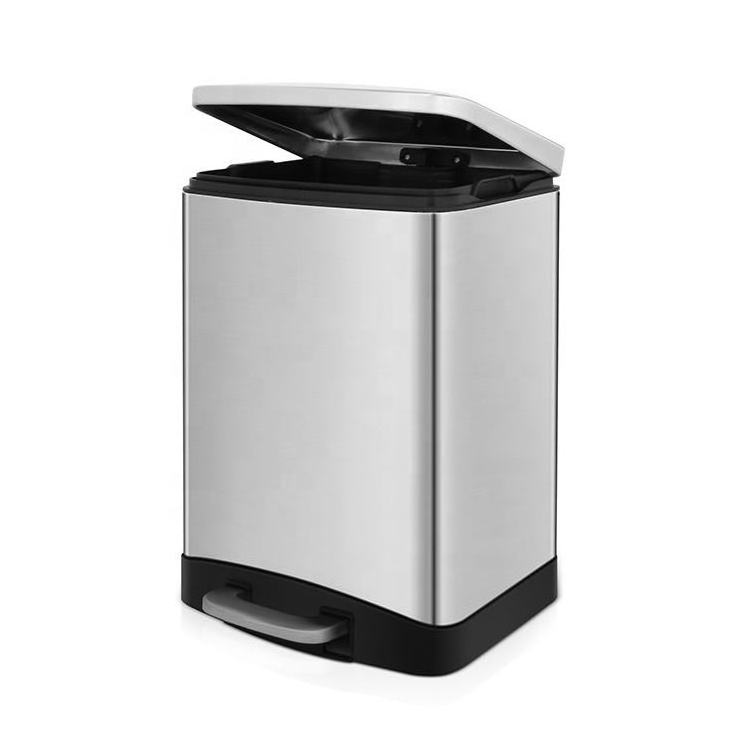 Best Sale Round Stainless Steel Matted Finished Kitchen Recycling Foot Pedal Trash Can Hotel Garbage Bin Office Waste Bin