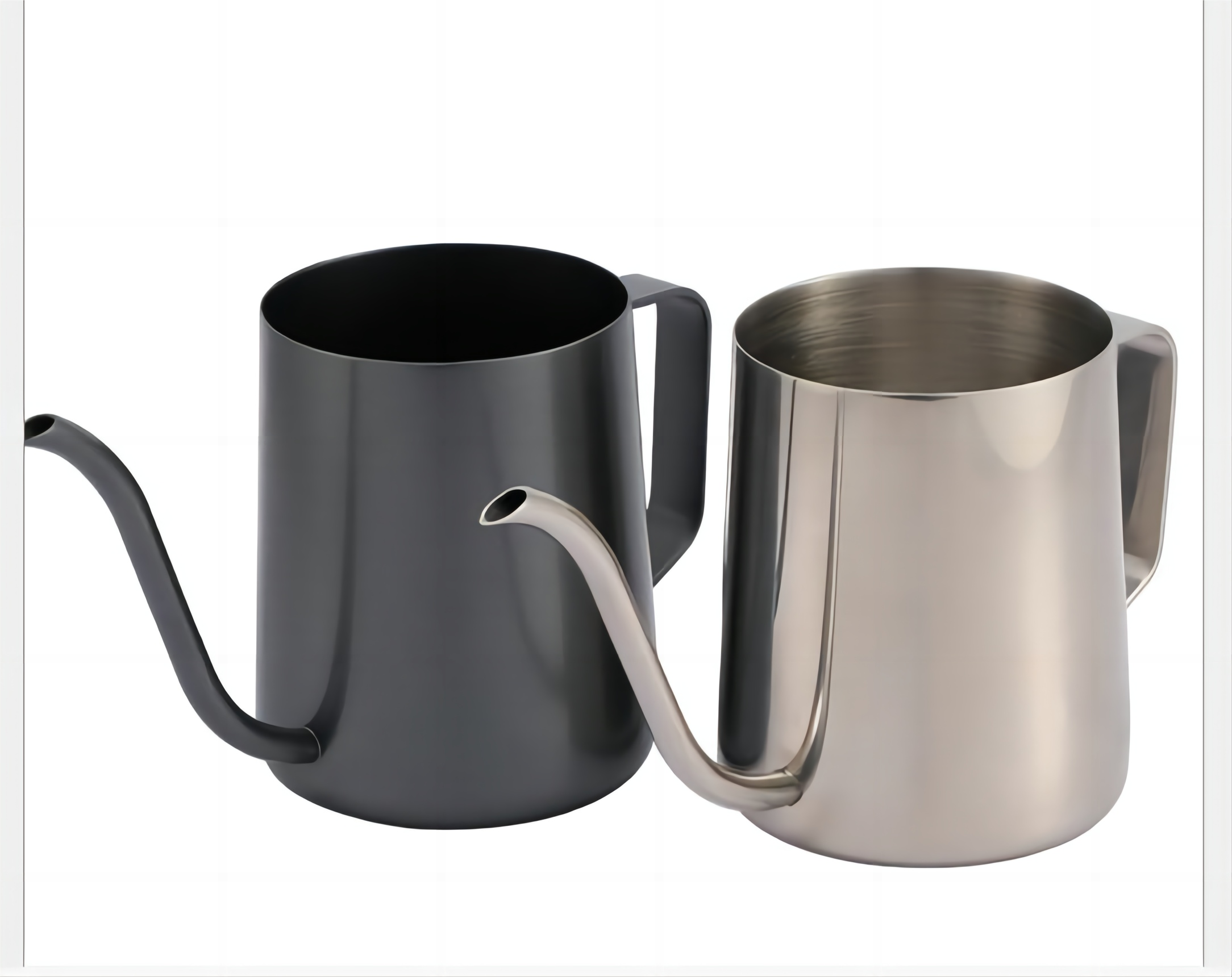 Goose neck hanging ear coffee hand brewer, stainless steel colored coffee pot, used for making coffee and milk tea