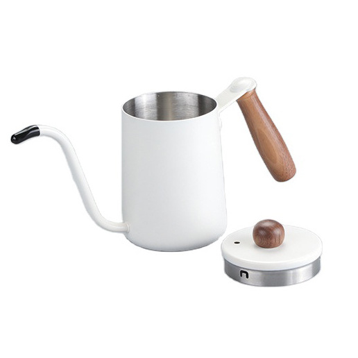 Gooseneck Kettle Spout Pots wood handle Optional Thermometer for Tea and Coffee, Pour Over Coffee Kettle with Exact Temperature