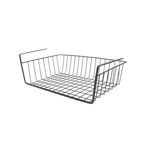 Under Cabinet Shelf Basket Organizer, Metal Wire Rack Hanging Storage Baskets Holds up to 15lbs for Kitchen Pantry