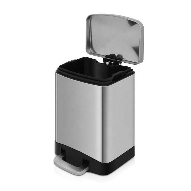 Best Sale Round Stainless Steel Matted Finished Kitchen Recycling Foot Pedal Trash Can Hotel Garbage Bin Office Waste Bin