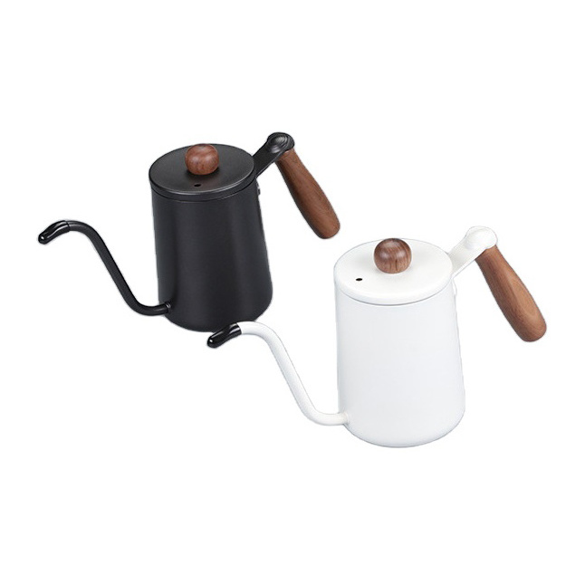 Gooseneck Kettle Spout Pots wood handle Optional Thermometer for Tea and Coffee, Pour Over Coffee Kettle with Exact Temperature