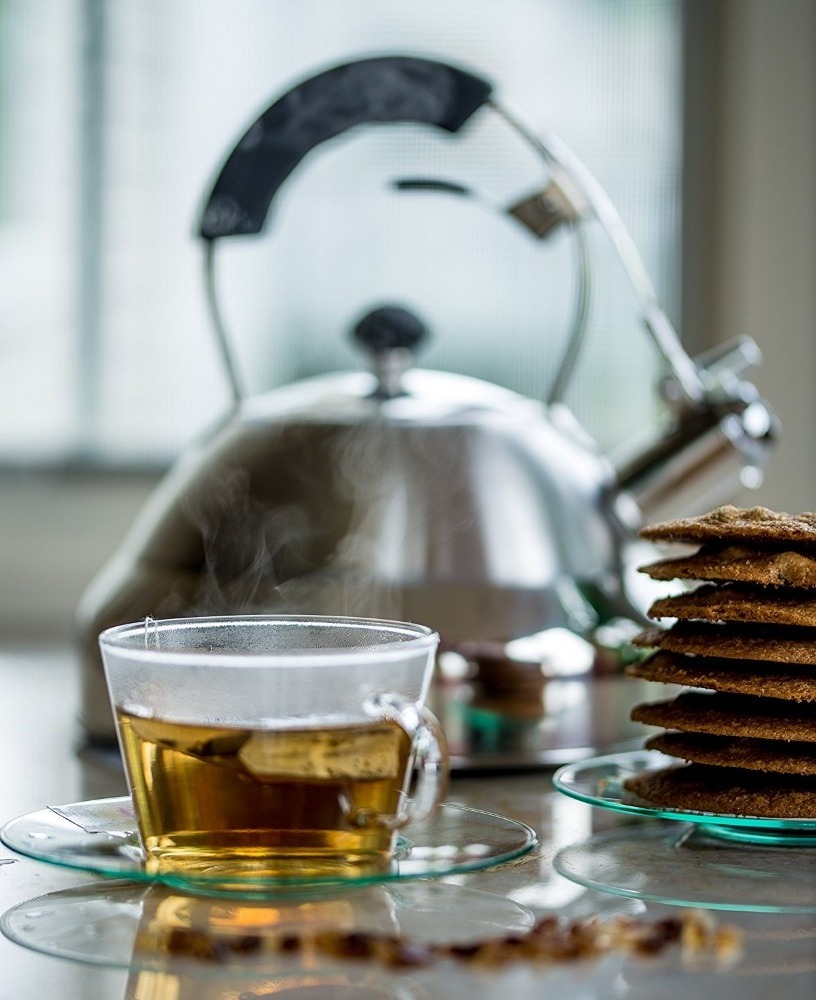 Stove Top Whistling Tea Kettle with aluminum layered bottom