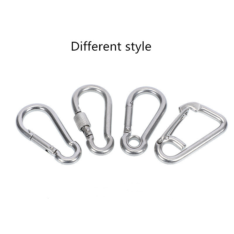 Heavy Duty Wire Gate Snap Hook Stainless Steel Hiking Clip Hook Rock Climbing Carabiner