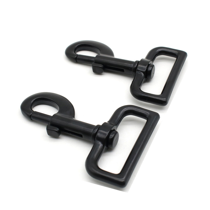 38mm Pet Hardware Zinc Alloy Metal Lobster Clip Hooks Black Swivel Snap Hook For Pet Leash