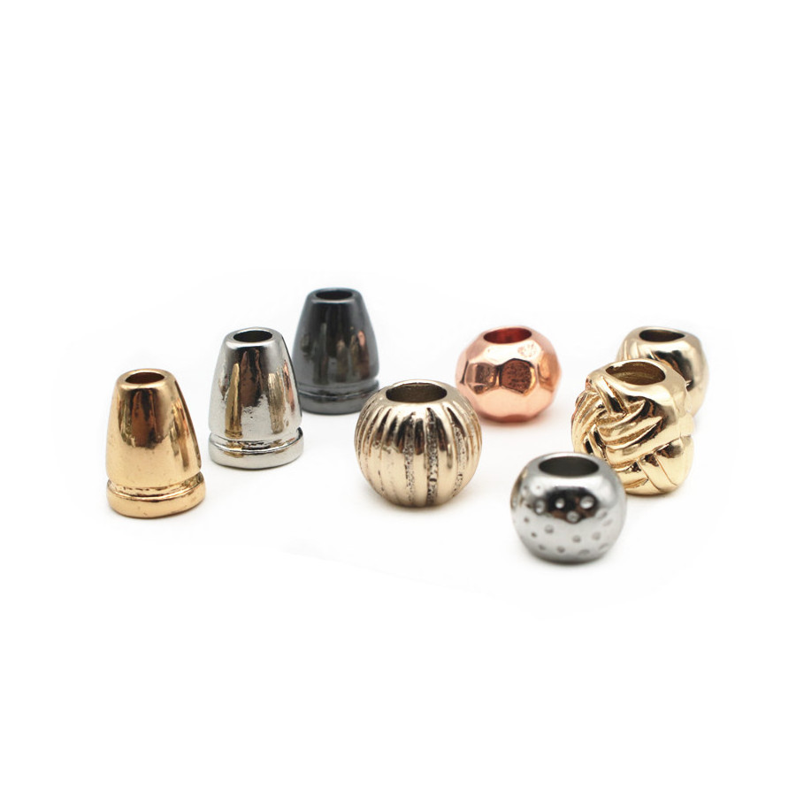 Zinc Alloy Plated Cord Spring Toggle Stopper Design Metal New Cord End with Embossed For Clothing