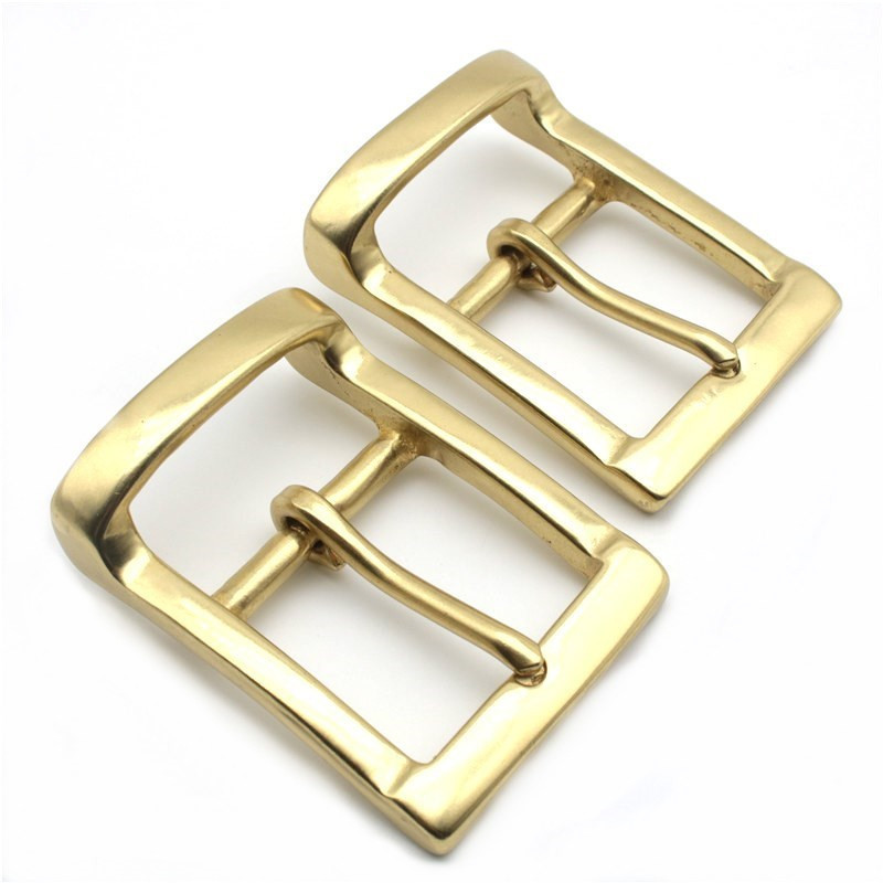 Leather Craft Hardware Finish Solid Brass Belt Buckle For Men Center Bar Buckle 40mm Accessories For Leather Metal Buckle